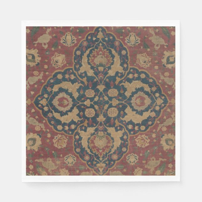 Vintage Ostasian Red Pattern Serviette (Vorderseite)