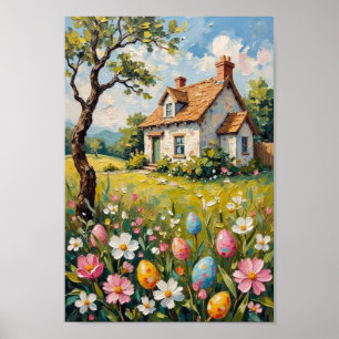 Vintage-Oster-Landhaus-Kunst Poster