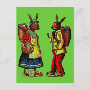 Vintage OsterBunnies Feiertagspostkarte