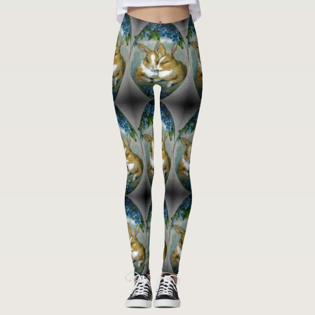 Vintage OsterBunnies - getexturiertes Bild Leggings (Vorderseite)