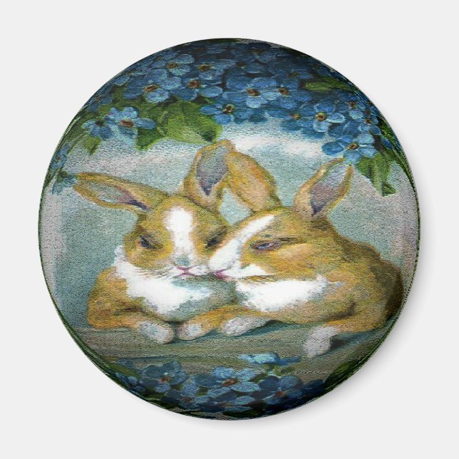 Vintage OsterBunnies, getexturiertes Bild, ZSSG Magnet (Vorne)