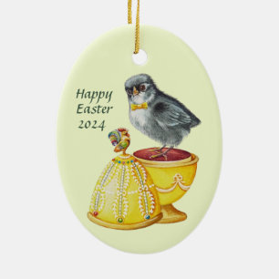 VINTAGE ~ OSTEREI 2024 ~ Mehrfarbig ~ Keramik Ornament