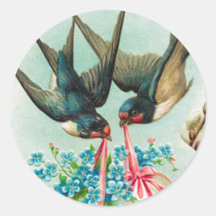 Vintage Ostereier aus Schwalben Runder Aufkleber