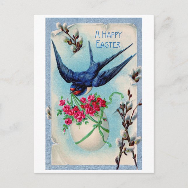 Vintage Ostereier-Blume Postkarte (Vorderseite)