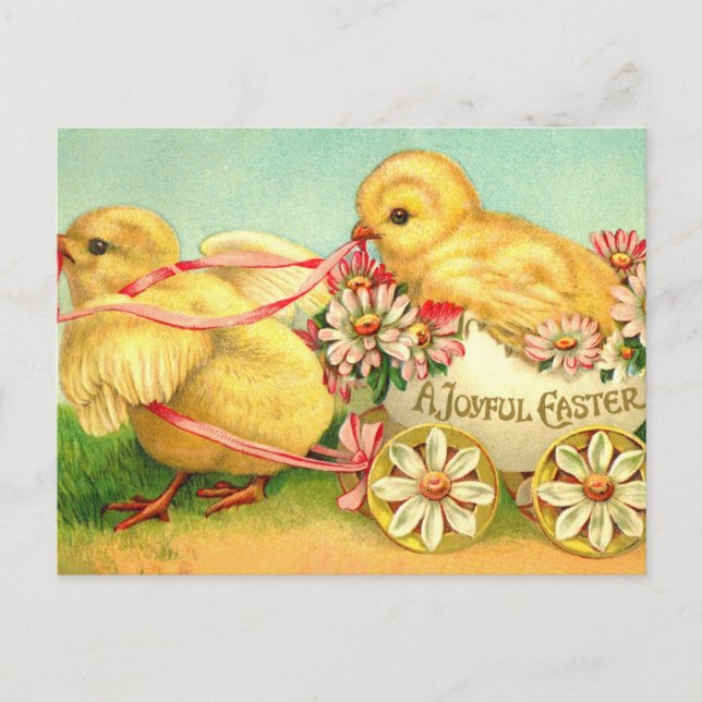 Vintage Ostereier Kichtentransporte Blume Postkarte (Vorderseite)