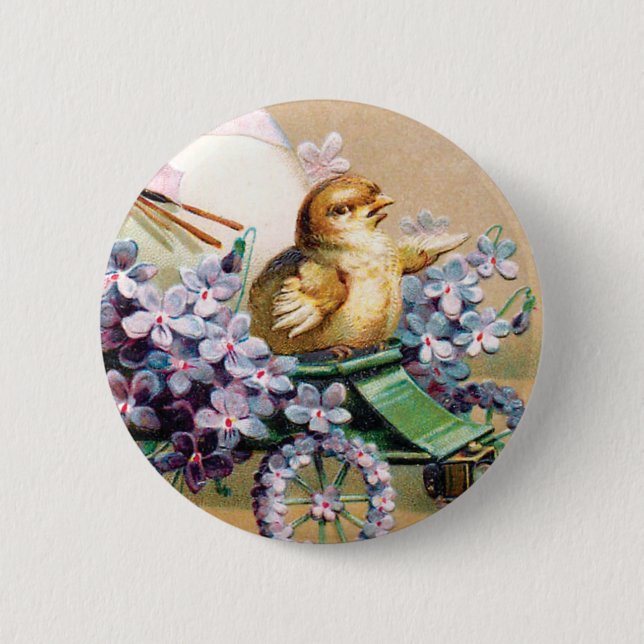Vintage Ostereier Kick Blume Button (Vorderseite)