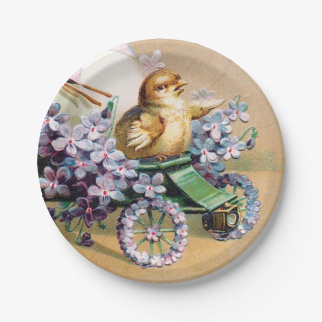 Vintage Ostereier Kick Blume Pappteller (Vorderseite)