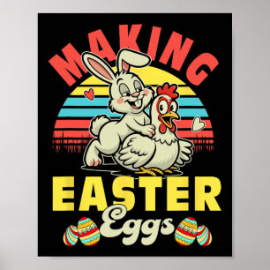 Vintage Ostereier machen Witz Paar Erwachsener Has Poster