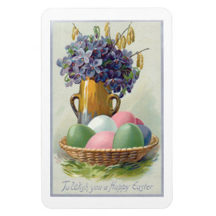 Vintage Ostereier mit Violetten Magnet