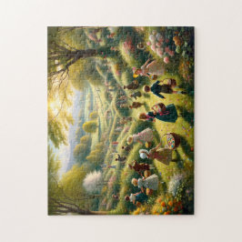 Vintage Ostereier-Suche auf dem Lande Puzzle