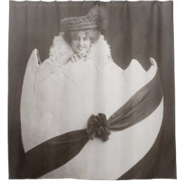 Vintage Ostereierdame Duschvorhang