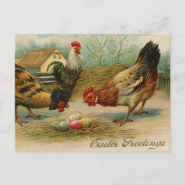 Vintage Ostergärten Feiertagspostkarte