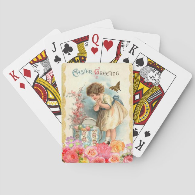 Vintage Ostergruß  Spielkarten (Rückseite)