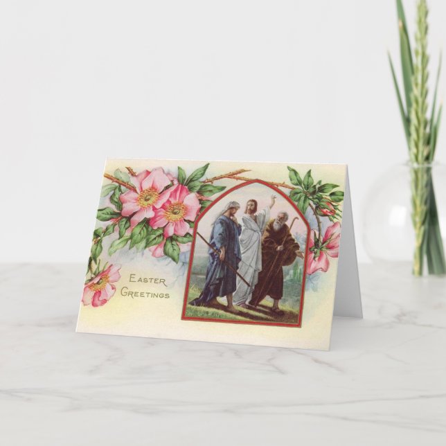 Vintage Ostergrüße Feiertagskarte (Vorderseite)