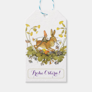 Vintage Osterhase Frohe Ostern Geschenkanhänger