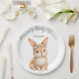 Vintage-Osterhase-Hasen-Baby-Aquarell Pappteller
