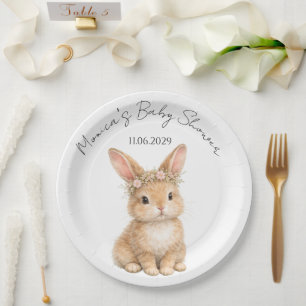 Vintage-Osterhase-Hasen-Baby-Aquarell Pappteller
