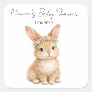 Vintage-Osterhase-Hasen-Baby-Aquarell Quadratischer Aufkleber