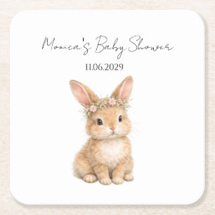 Vintage-Osterhase-Hasen-Baby-Aquarell Rechteckiger Pappuntersetzer