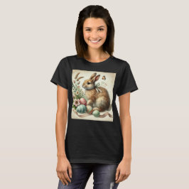 Vintage-Osterhase-Hasen-Ei-Aquarell T-Shirt