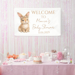 Vintage-Osterhase Kaninchen Baby-Aquarell Banner