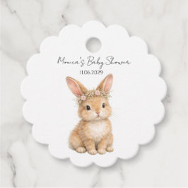Vintage-Osterhase Kaninchen Baby-Aquarell Geschenkanhänger