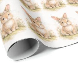 Vintage-Osterhase-Kaninchen-Ei-Aquarell Geschenkpapier