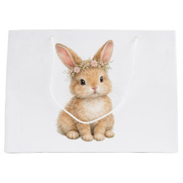 Vintage-Osterhase-Kaninchen-Ei-Aquarell Große Geschenktüte