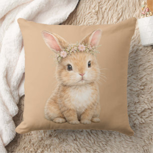 Vintage-Osterhase-Kaninchen-Ei-Aquarell Kissen