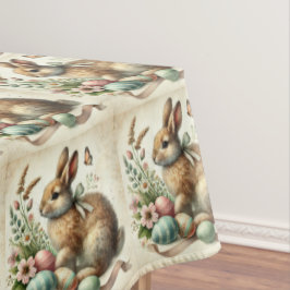 Vintage-Osterhase-Kaninchen-Ei-Aquarell Tischdecke
