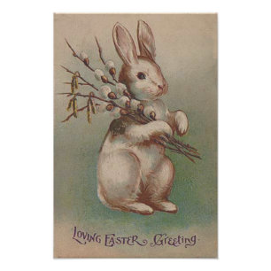 Vintage Osterhase Kaninchen Fotodruck