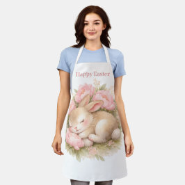 Vintage-Osterhase Kaninchen Rosa Erröten Wasserfar Schürze