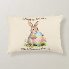 Vintage-Osterhase mit Ei Familie Dekokissen