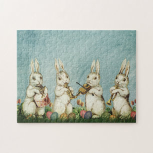 Vintage-Osterhase und -Ei Puzzle