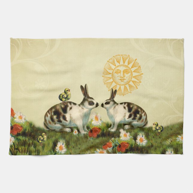 Vintage Osterhasen Küchentuch (Horizontal)