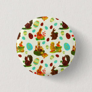 Vintage-Osterhasen-Ostereier-Garten-Küken-Hase Button