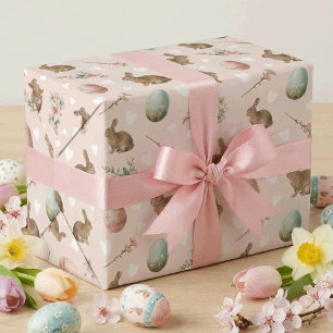Vintage-Osterhasen und Ostereier Cute Pastell Geschenkpapier