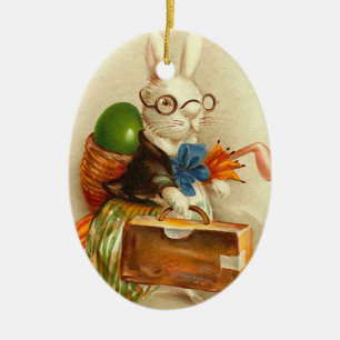 Vintage Osterhasen-Verzierung Keramikornament