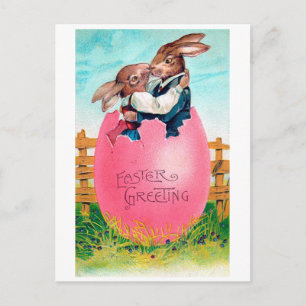 Vintage-Osterhasenliebhaber Postkarte
