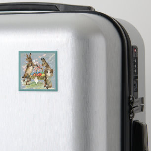 Vintage Osterkaninchen transportieren Eier im Korb Magnet
