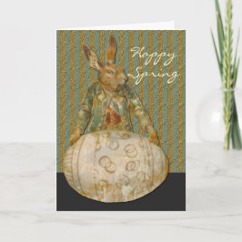 Vintage Osterkaninchen und -eier Feiertagskarte