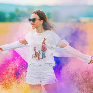 Vintage Osterkaninchen und Familienbande in der "E T-Shirt