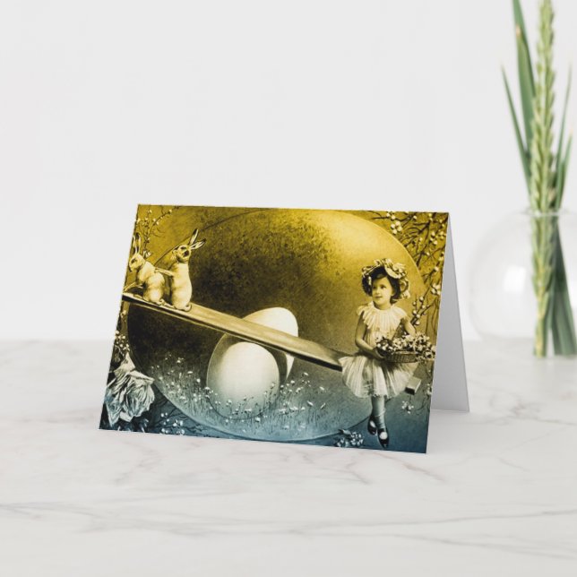 Vintage Osterkarte Feiertagskarte (Vorderseite)