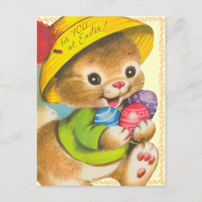 Vintage Osterkids Postkarte (Vorderseite)