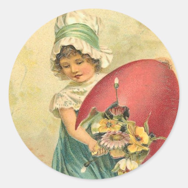Vintage Osterkleber Runder Aufkleber (Vorderseite)