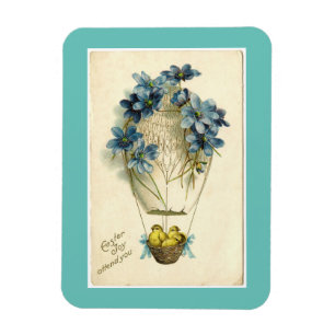 Vintage Osterküken in Ballon Magnet