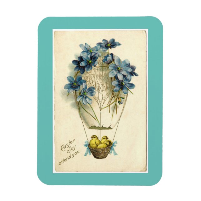 Vintage Osterküken in Ballon Magnet (Vertikal)