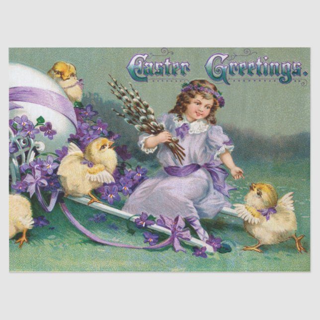 Vintage Osterküken Seidenpapier (Vorderseite)