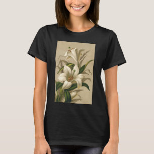 Vintage-Osterlilien, viktorianische Blumen in Blüt T-Shirt