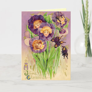 Vintage Ostern-Blumen Feiertagskarte